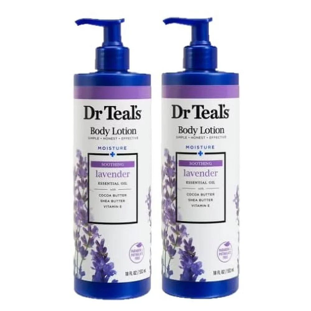 '- Body Oil, (Two 18 Lavender Moisture Soothing Fl Lotion Teal's Oz Bottles) Oz - 36 Essential Dr. Fl Plus