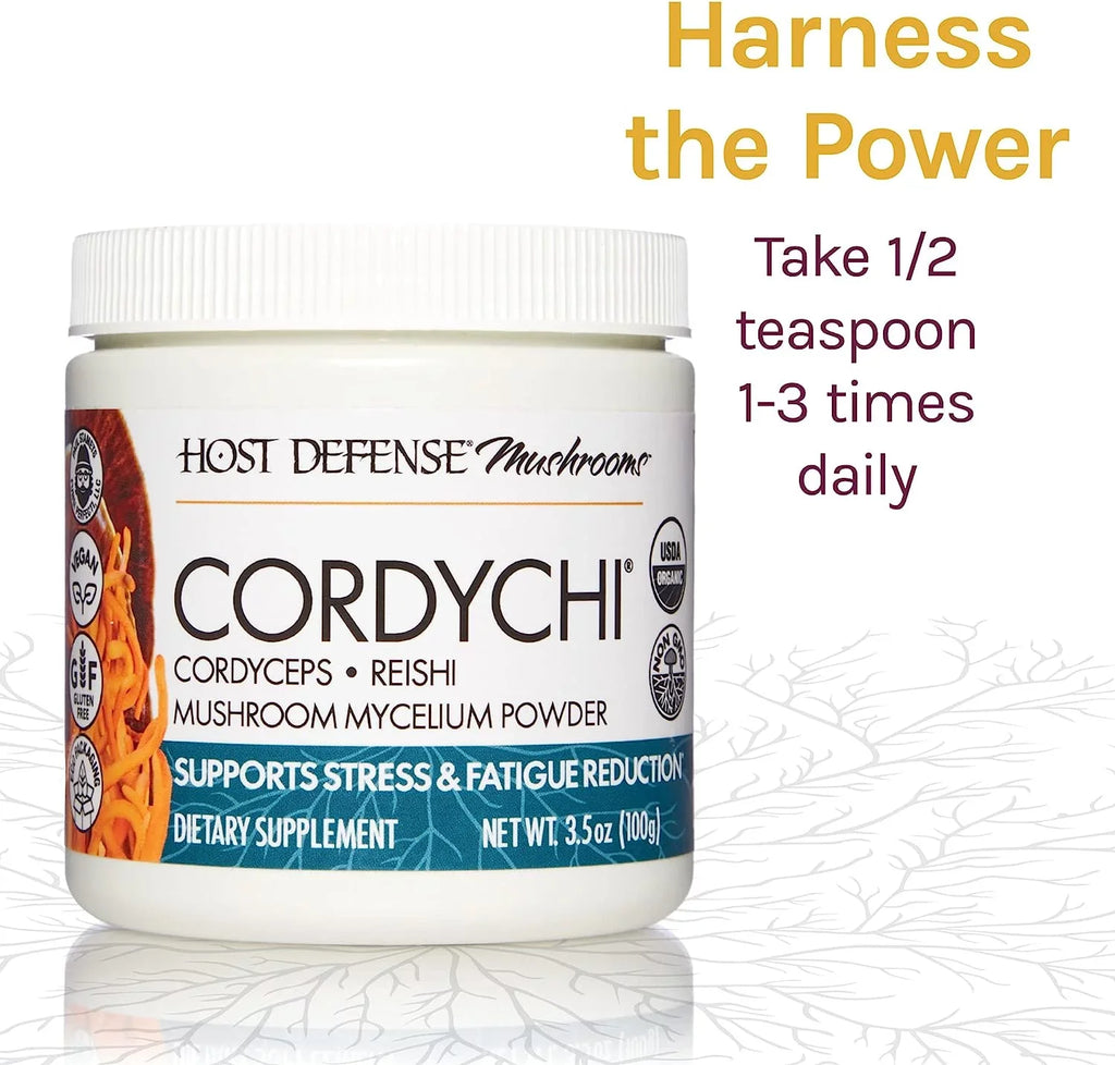 Host Reduction, CordyChi Defense, for 100 Stress Supplement, Mushroom Powder, Fatigue G and