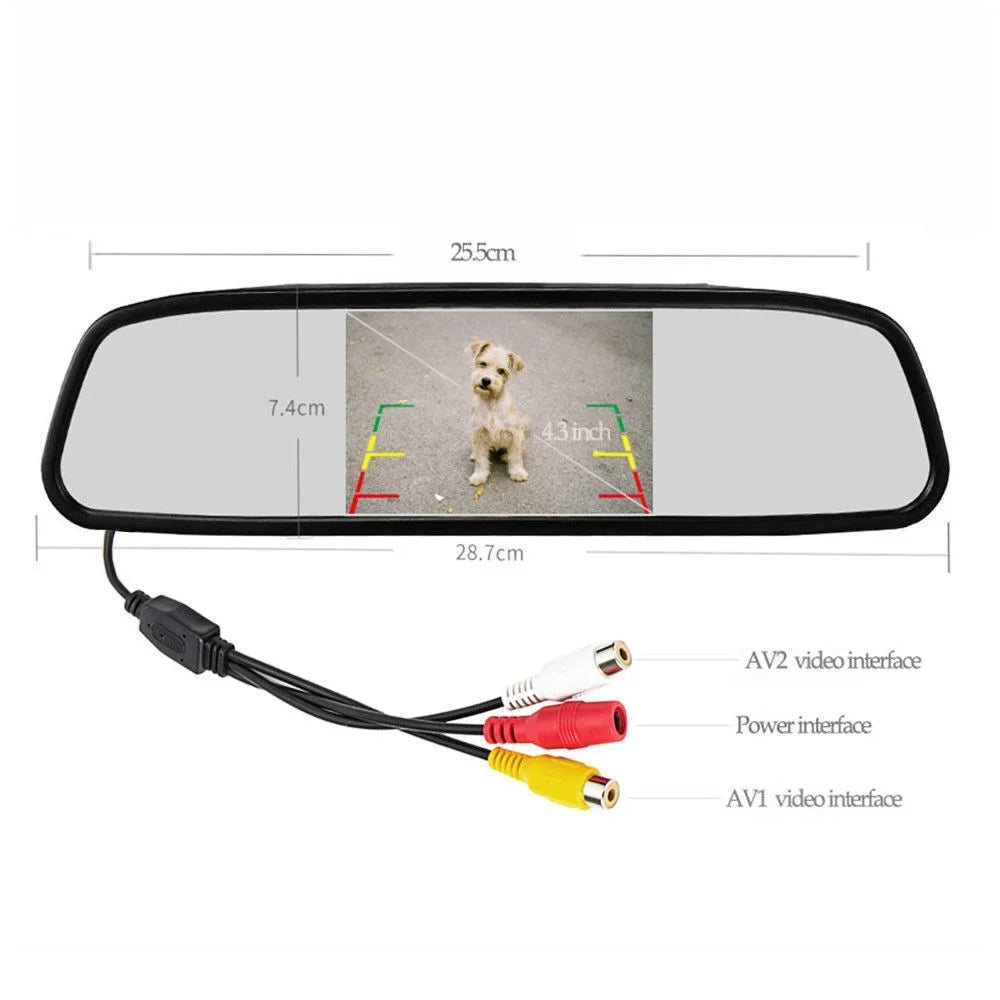 Rear Camera HD Backup Plate System Monitor Parking View 4.3inch License Car Reverse