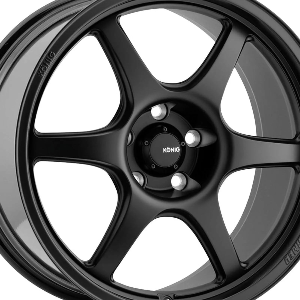 5x114.3 Matte 106B 17x8 (38mm) Black Wheel Hexaform Konig