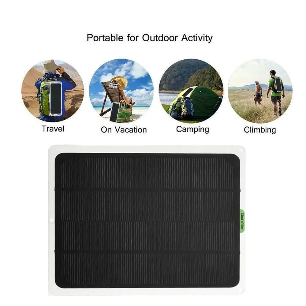 Charging Charger Solar RV Monocrystalline 20W exterior with Cars for occkic Panels Charger Yachting Flexible Clips 12V/5V Battery