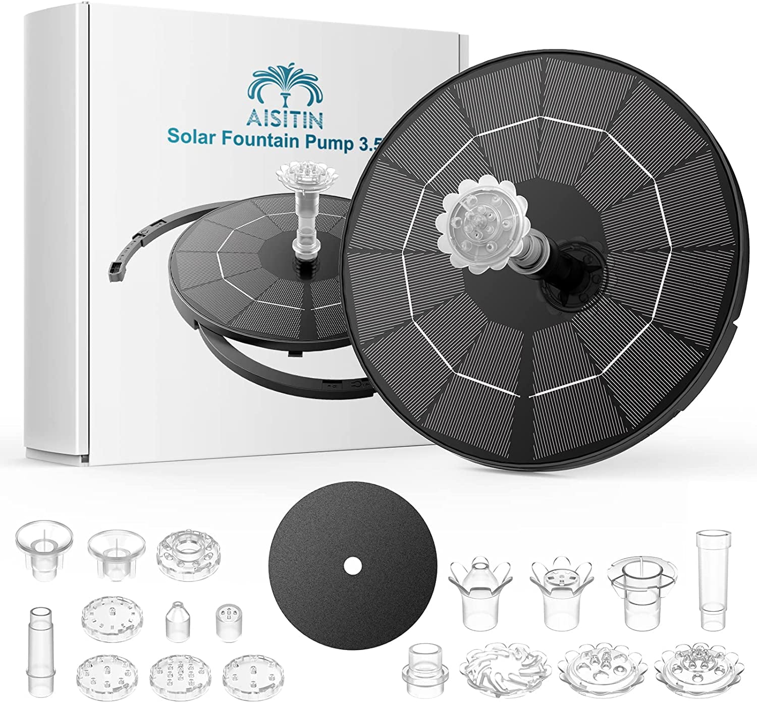 DIY liquid exterior Solar Nozzles, Powered Bird Fountain Pump 3.5W Multiple Solar Bath for Tank Ponds, Solar Garden, Fish Fountain with and for Feature Fountain liquid Aquarium
