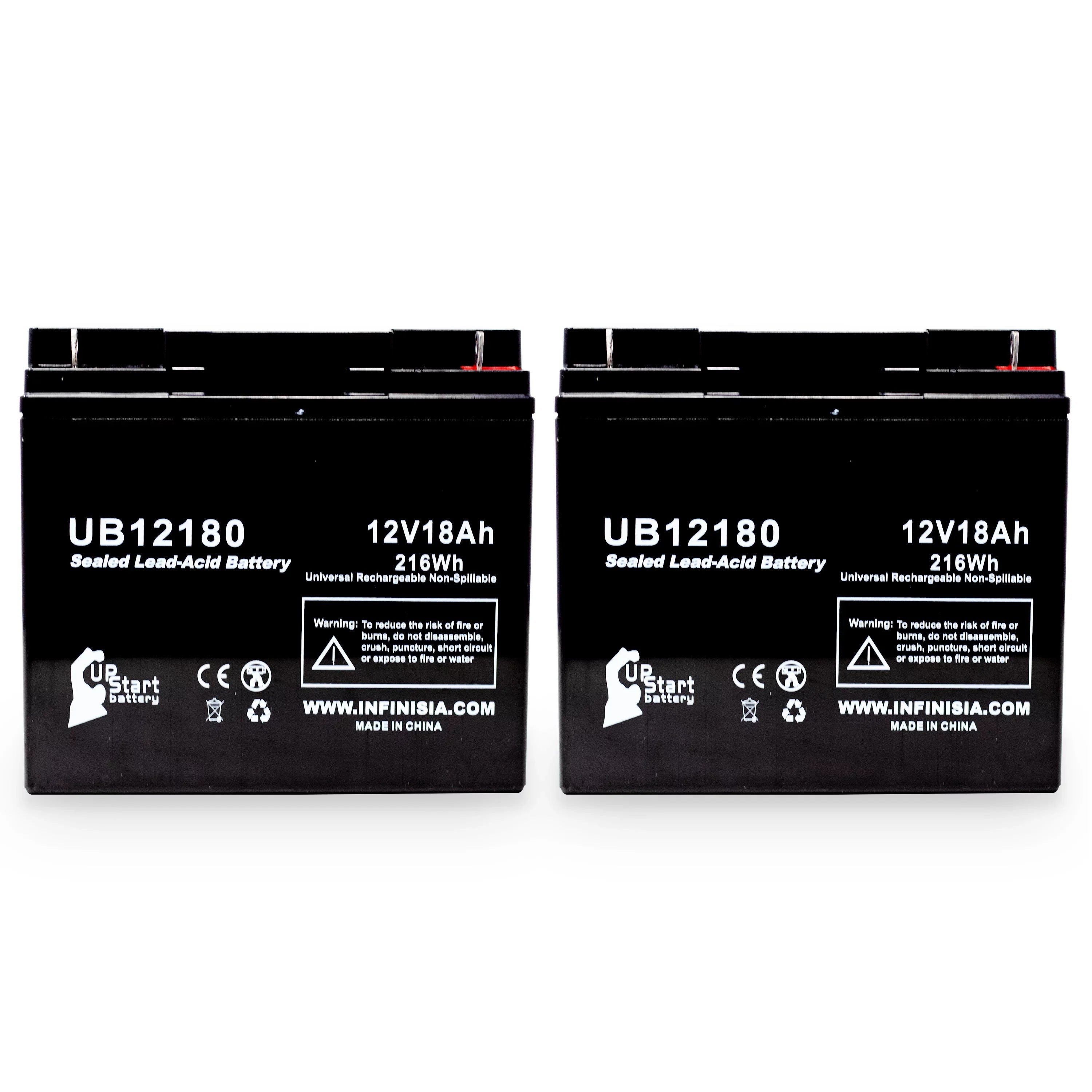 2x T4 AGM, / PX12180 - Universal - Terminal, Pack Portalac Lead 18Ah, Compatible Replacement Battery 18000mAh, Battery Acid UB12180 SLA) (12V, GS Sealed