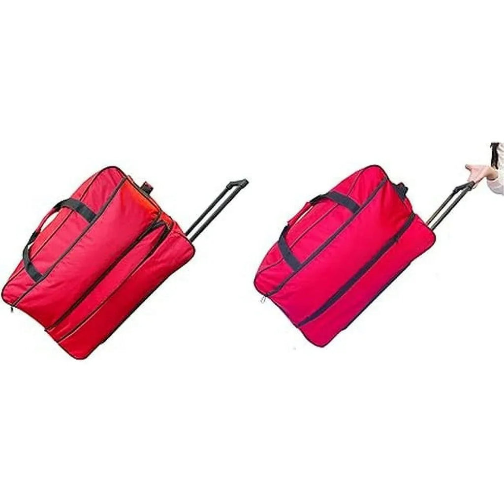 System, Multi-Pocket Iron Heavy Red, Bar Duffle Bag, 28" Wheels, Travel Luggage Duty Collapsible