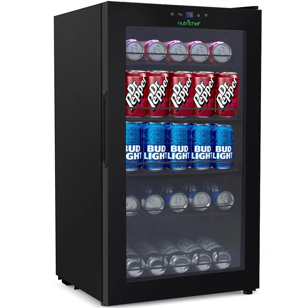 Can Compact 34.7’ Nutri Cooler, (132 x Refrigerator Beverage Beverage Chiller Fridge 18.5’’ 20.1’’ x Can Capacity), Chef