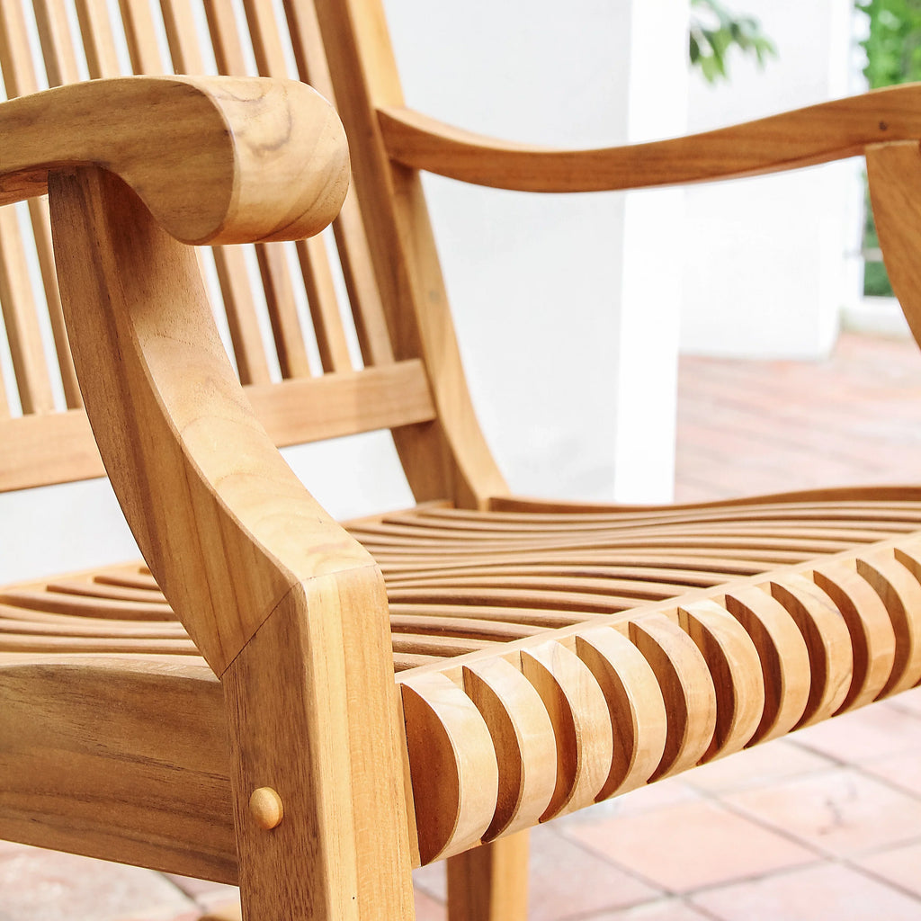 Chat Rocking Teak Chair Casual 3-piece Set Cambridge Chara exterior