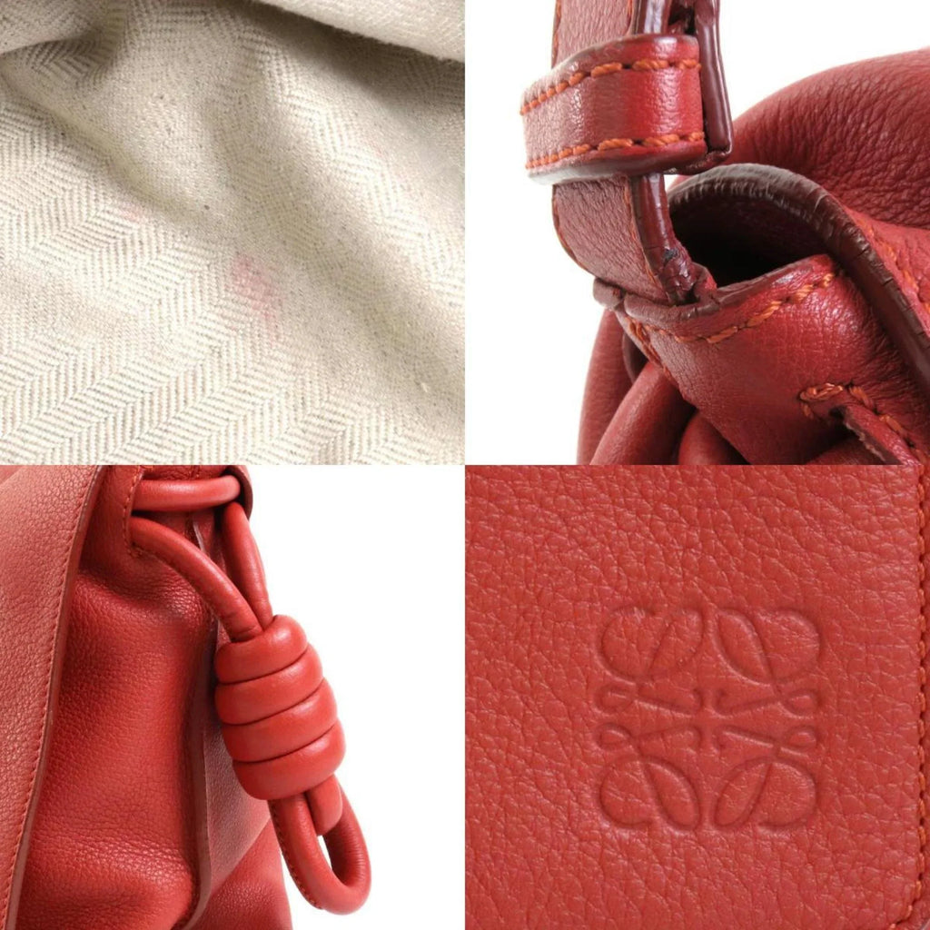 (Good) Leather Women's LOEWE Red Bag Shoulder Pre-Owned Orange