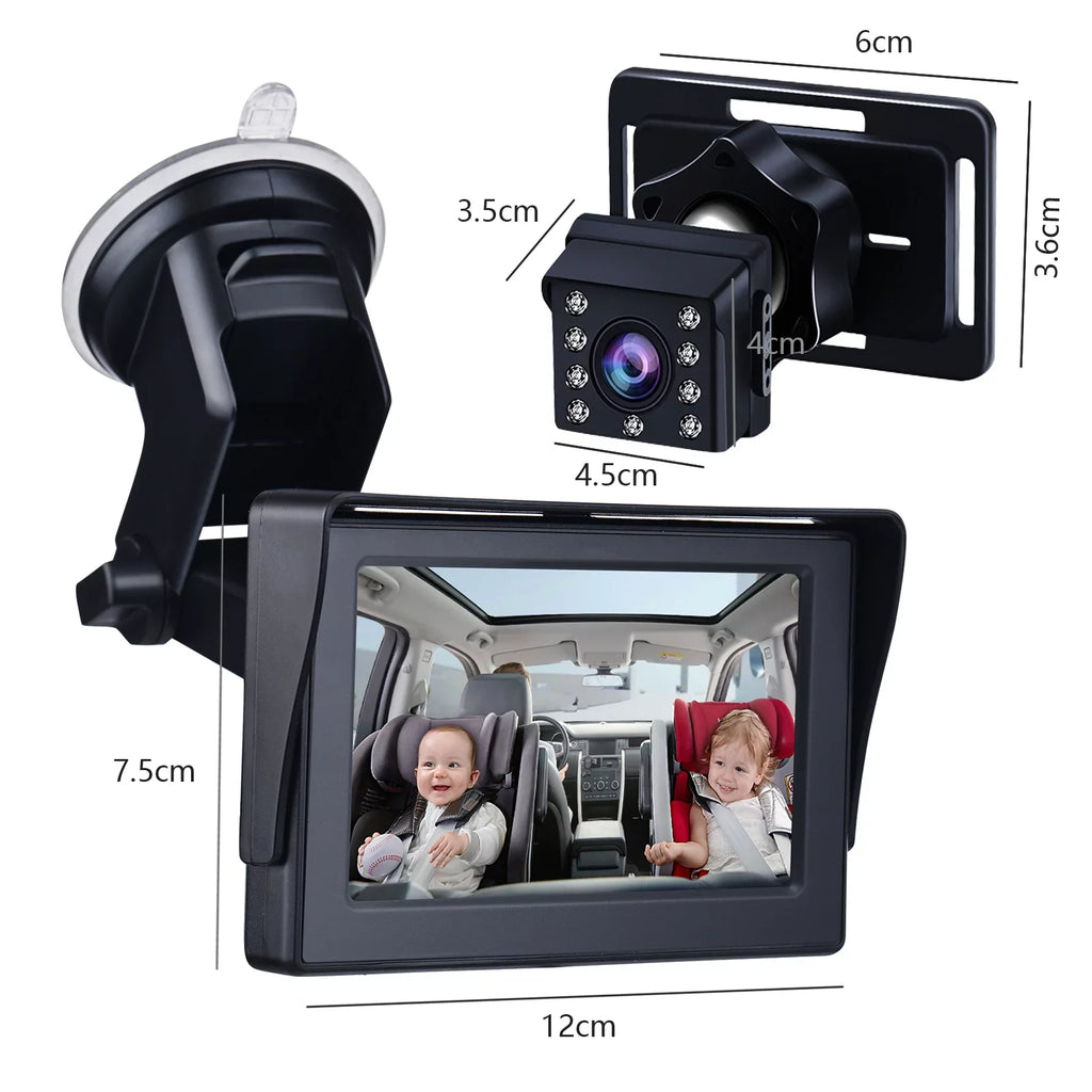 Clear 1080P Night Camera, Mirror Angle, Car Vision, Cable Crystal Long Adjustable View Andoer Baby