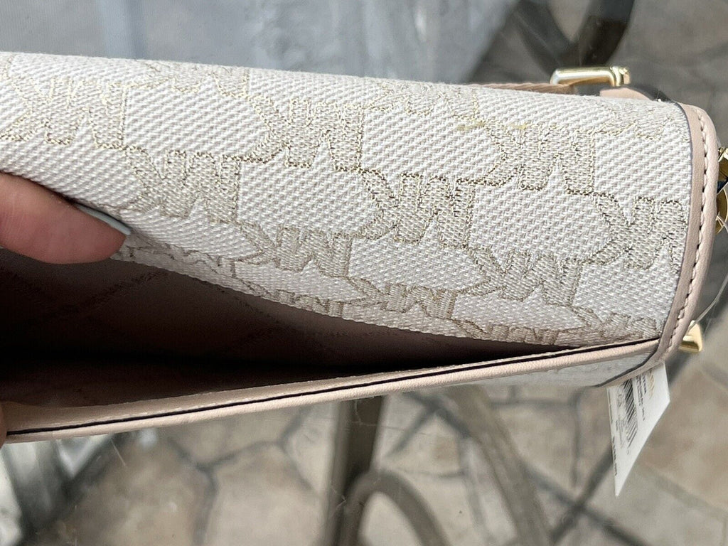 Crossbody LG Zip Gold Wallet Glitter Natural MK Kors Around Michael Bag Jet Set