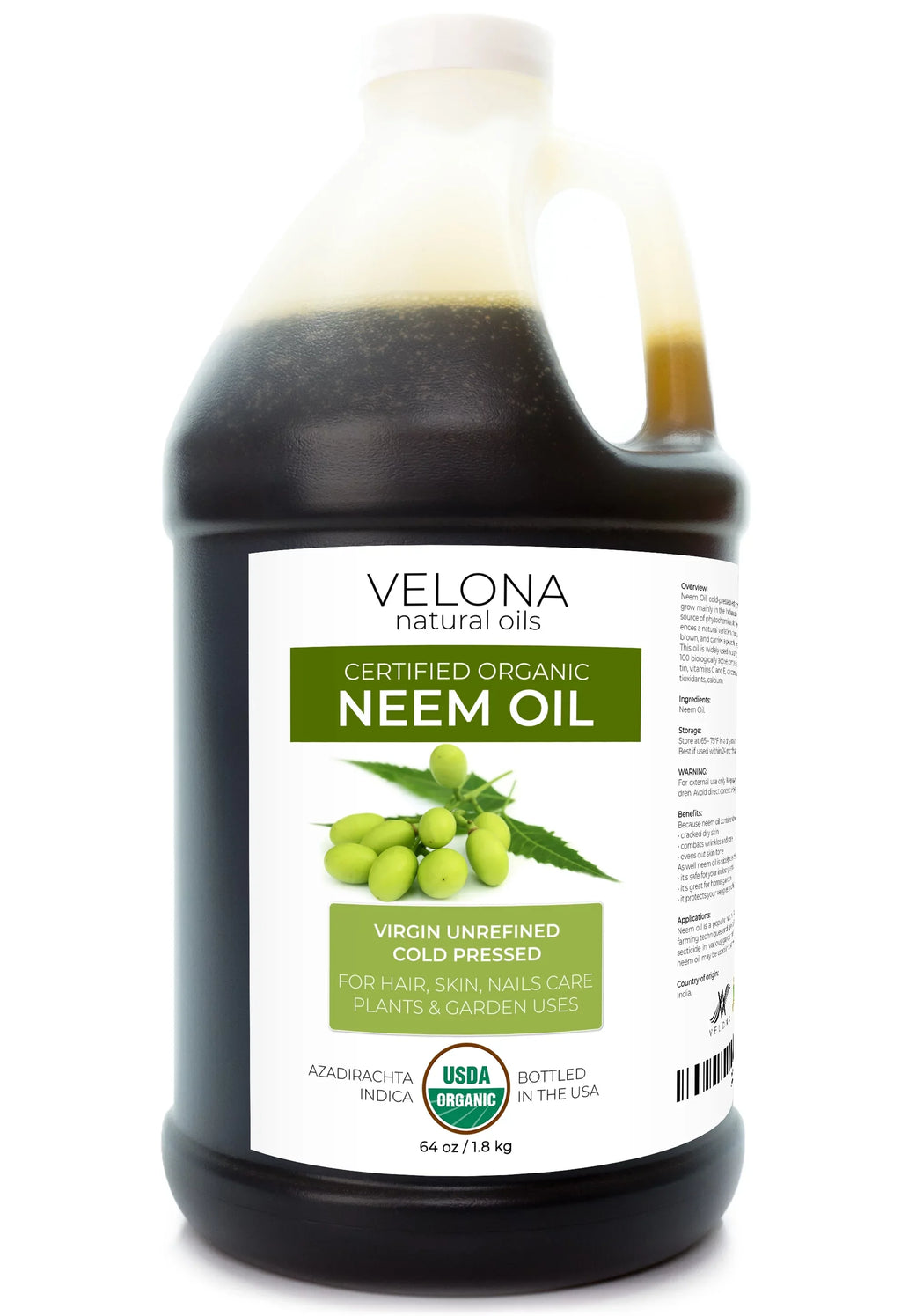 '- Today Cold Natural and Oil Virgin, | | Neem Velona Carrier | Oil Certified Pressed Use Hair, Body and Results Organic oz Care 100% | Skin Enjoy 64 - USDA Unrefined, Pure