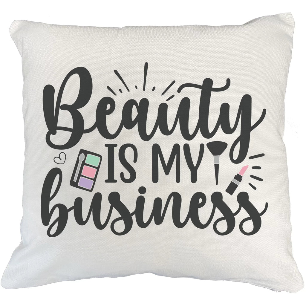 Cover, Beauty Lovers, Cosmetologist, Is White w/ Artist Beauty Lipstick - Gift Themed Brush for Business Design Palette, Pink Eyeshadow for My Merch or & Makeup IN Pillow Makeup 20X20