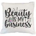 Cover, Beauty Lovers, Cosmetologist, Is White w/ Artist Beauty Lipstick - Gift Themed Brush for Business Design Palette, Pink Eyeshadow for My Merch or & Makeup IN Pillow Makeup 20X20