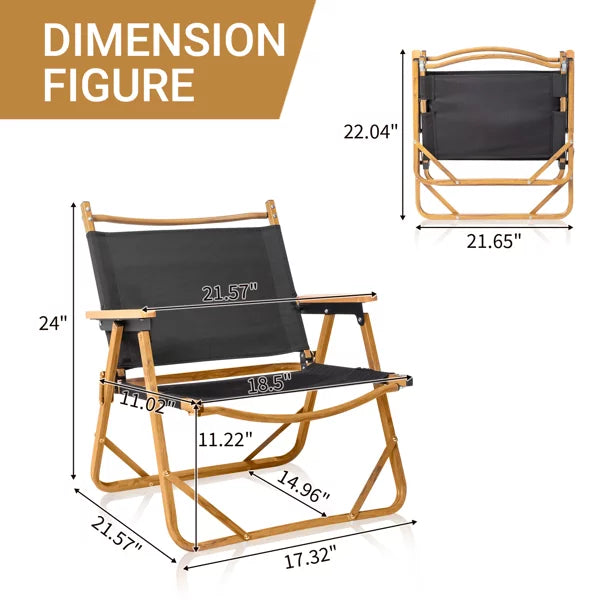 Chair dimension Grain Spray Black Paint Oxford Aluminum Bearing 100kg Fithood Imitation 53*55*61cm 600D Cloth Black Frame Wood Medium Camping
