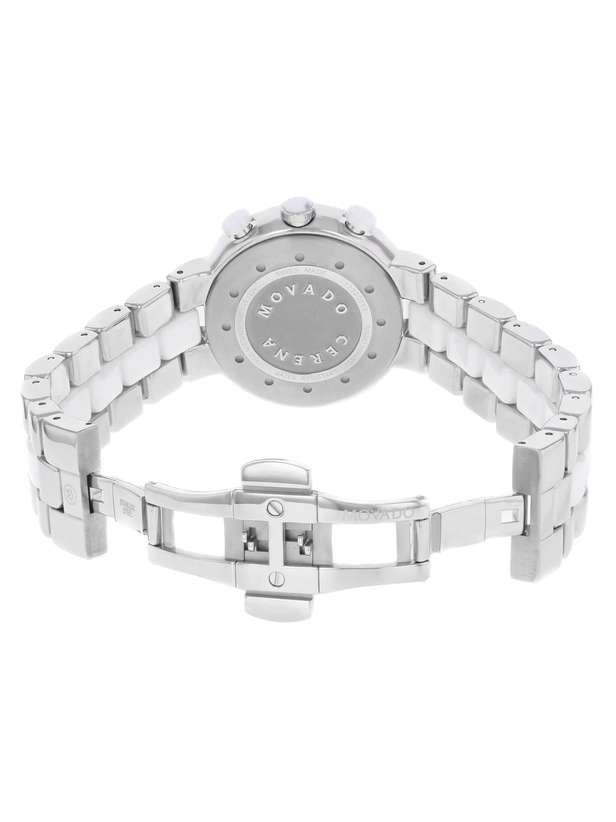 White Ladies Ceramic Watch Cerena Movado Chronograph 0606758