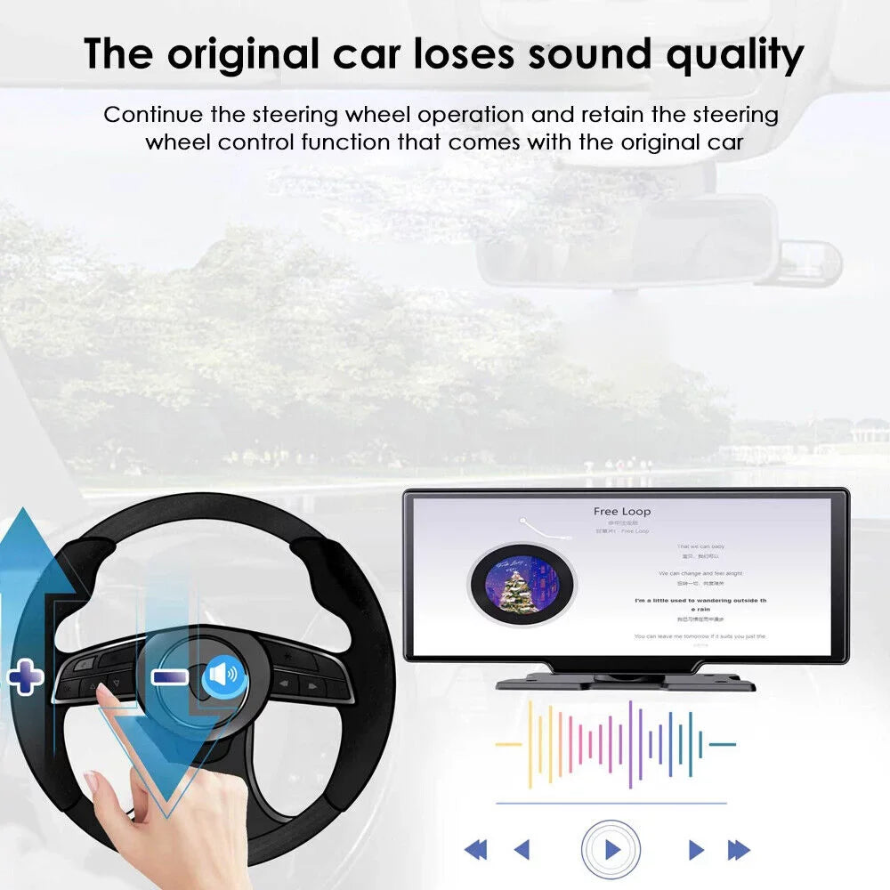 Lens Recording, KingFurt with Touch Dash Dual Camera Connectivity, 1080P Android Screen, T91 - 2K Enhanced WiFi Wireless Auto,