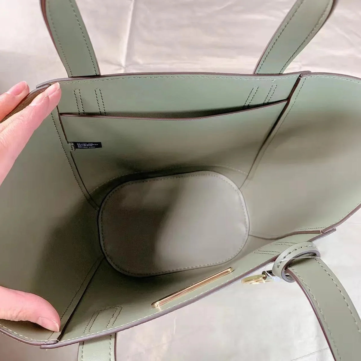 Small Kors Tote Bags Portia 35F1Gpat1S Green In Army Michael