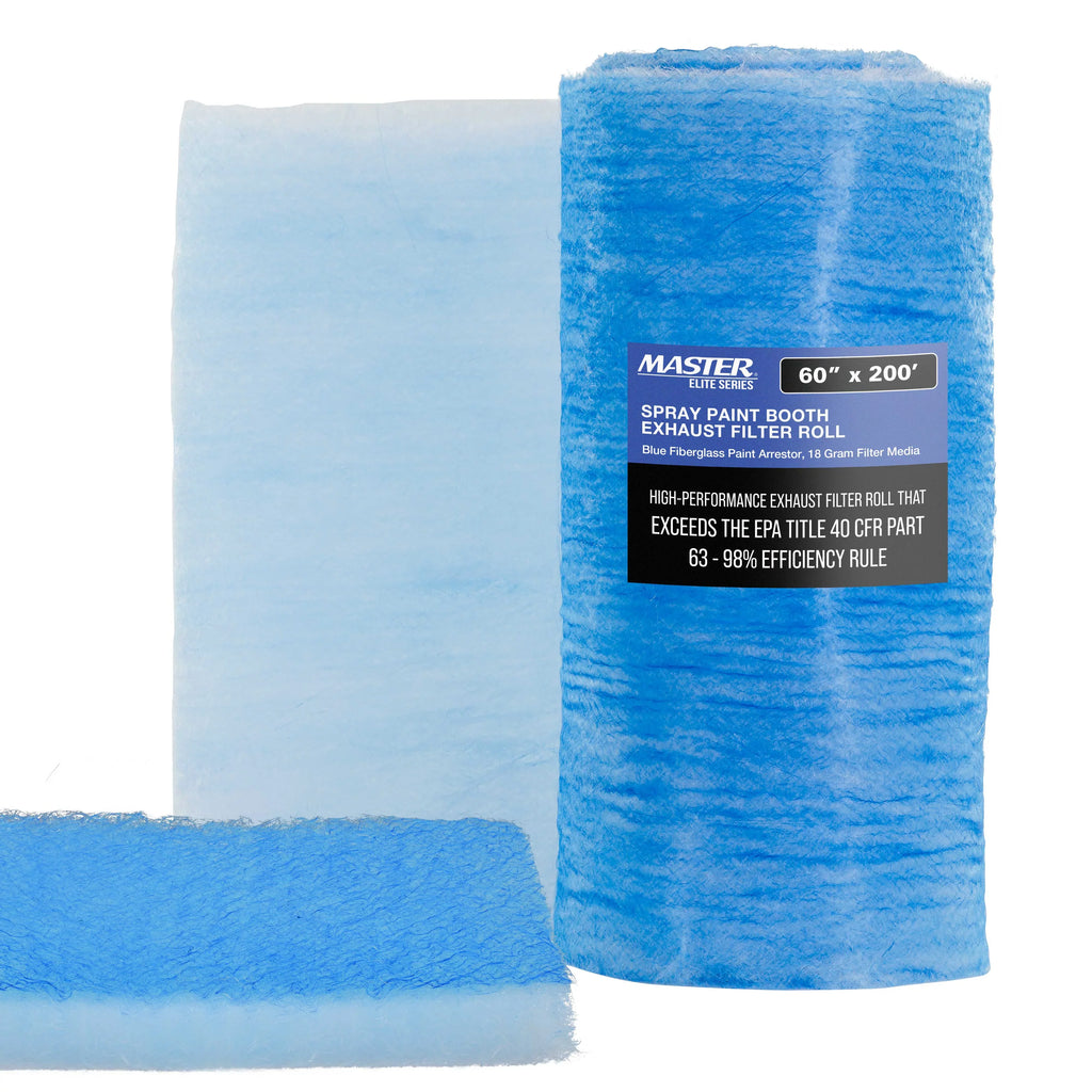 Arrestor Particles Fiberglass Booth - Heavy-Duty x Master 18 200' - Refinish 60" Captures Spray Filter Paint Gram Roll, in Overspray Autobody Traps Paint Auto Exhaust Paint Booths Premium Elite