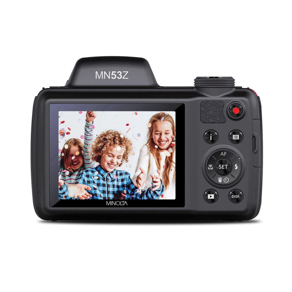 Pro 1080p Pixel Zoom, (MN53Z Mega Optical 16 SD Shot Card with Digital Red) HD 53x & Minolta Full Camera Video HD 16GB