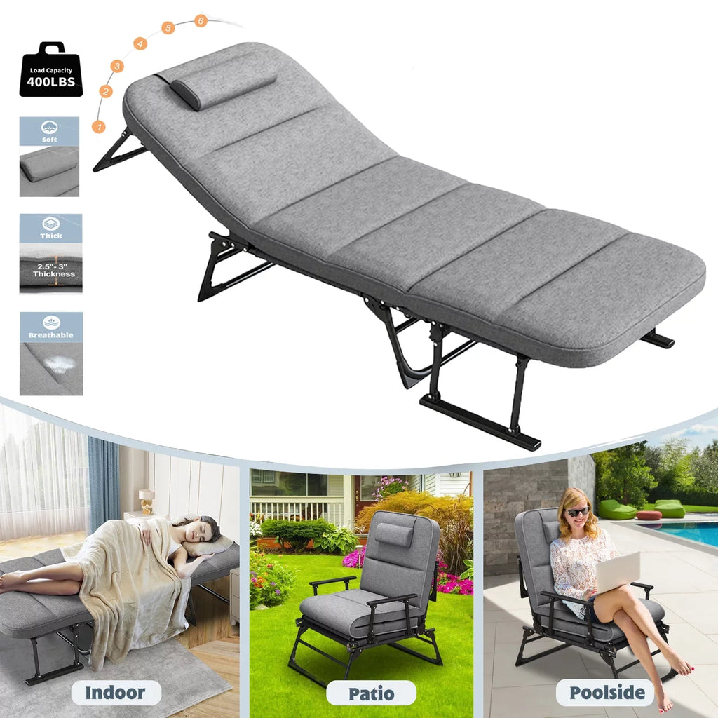 23.6 x x Cot inch Lounge 13 Levels Deck Lilypelle Reclining exterior Chair,Folding Adjustable Bed 6 Chair,71