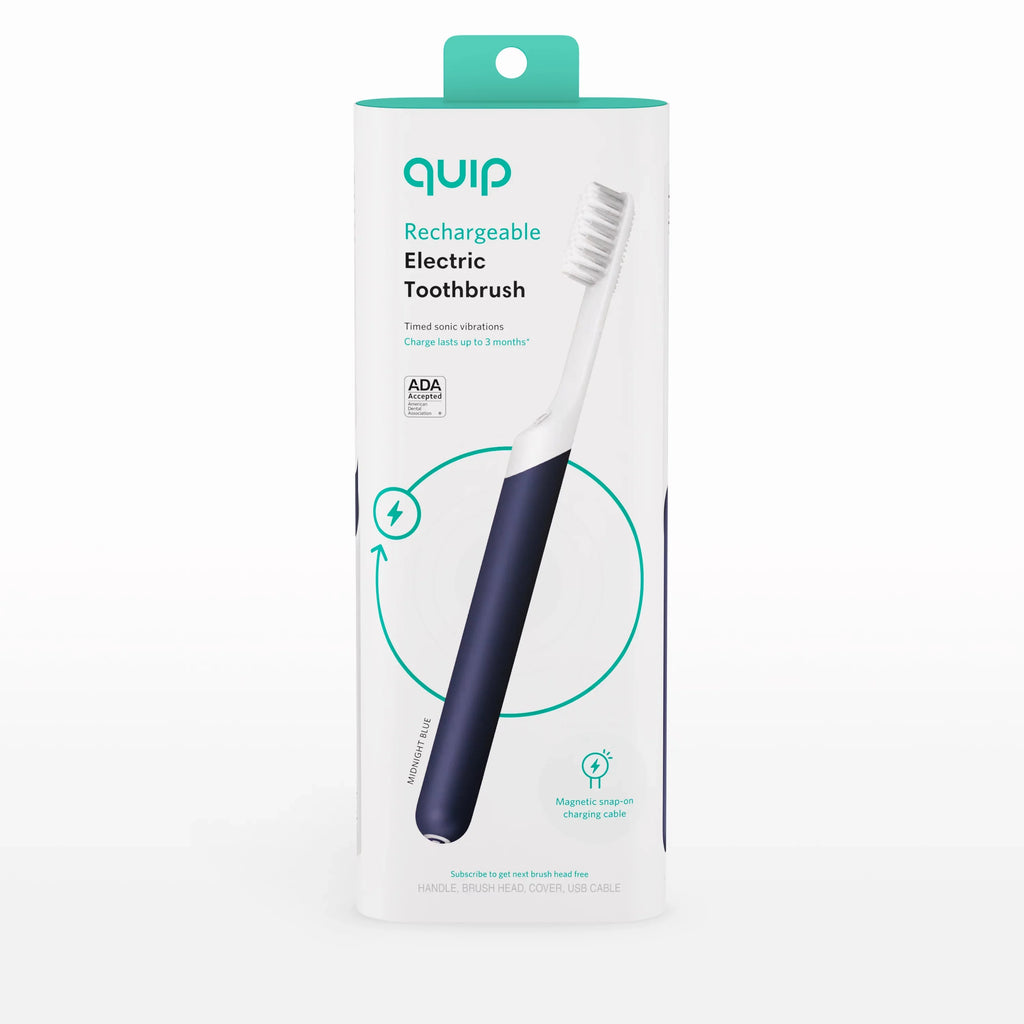 Full Midnight Electric Head, Rechargeable Adult Quip Toothbrush