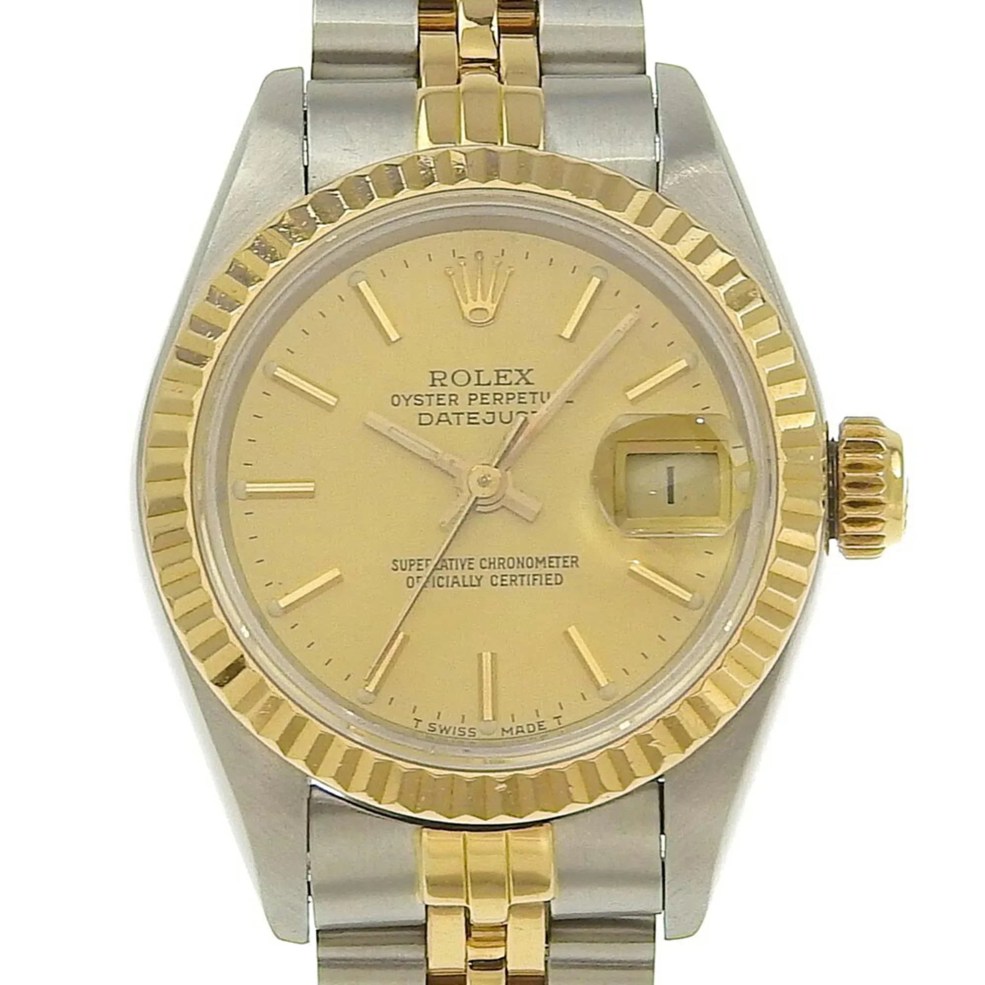 combination 98 2023/09 gold Pre-Owned 54g watch dial (Like Datejust champagne series 79173 New) automatic