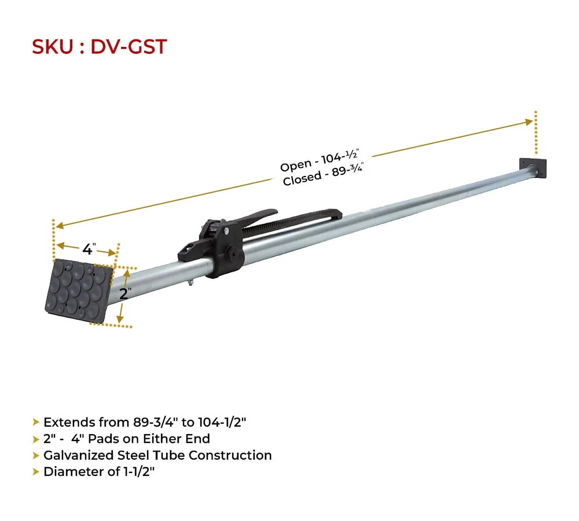 (2 Pack Load with Cargo Semi and 89.75" for Trailers Enclosed 4" Tie-Down Lock 2" Inches Steel to - Bar Pads 104.5" Long Trucks ) in Adjustable