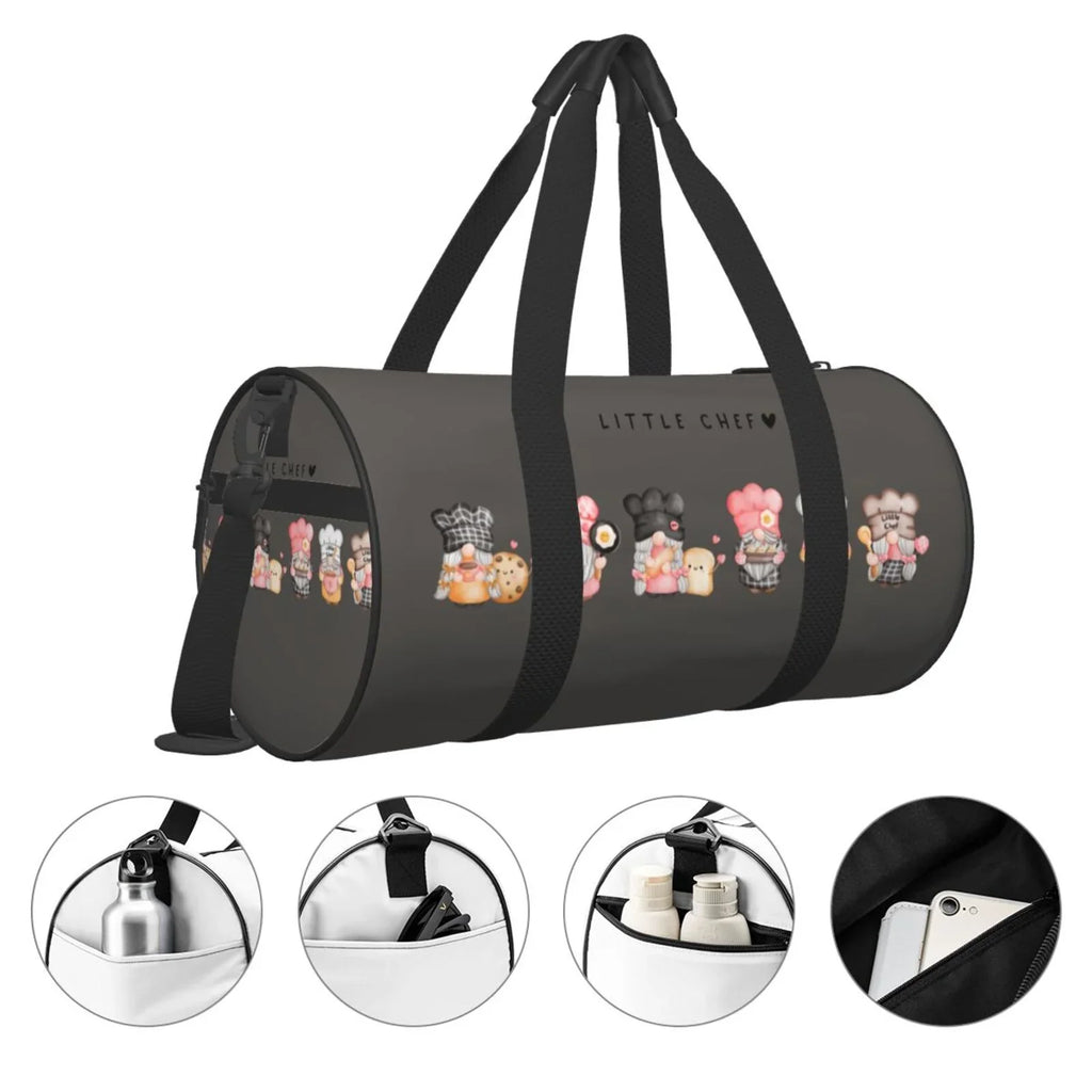 with Cylinder Luggage Sports Gnome Gym Bag Compartment Large and Bag Capacity Pocket Coaee Bag Baker Waterproof Travel
