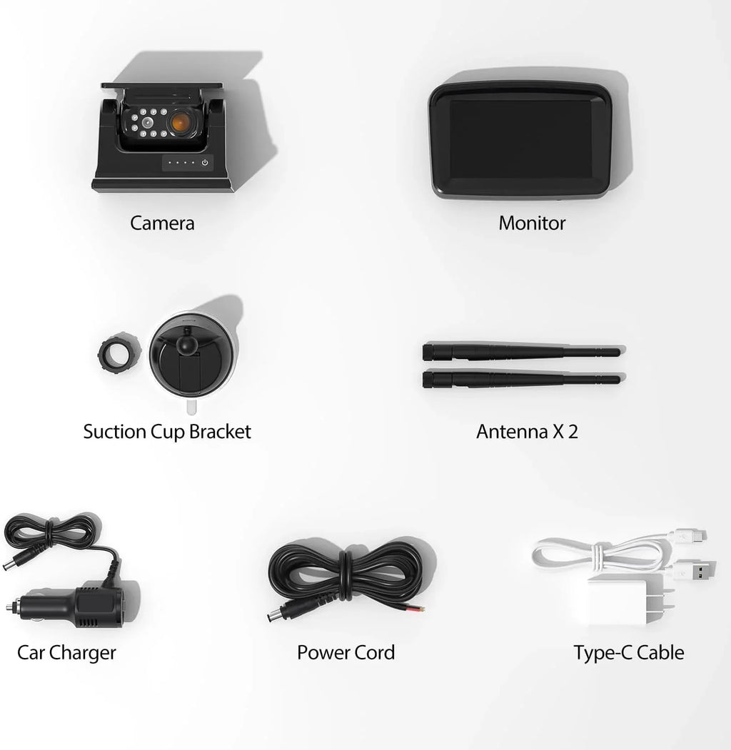 Camera Solar Installation No CTYC5 xRoose IR 1080P Wireless Drilling Monitor Magnetic Waterproof Backup Rear 5''HD View 2-Min Camera Vision Night