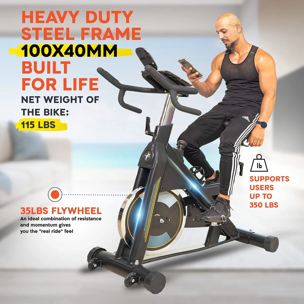 Build commercial stationary bike, resistance with Gymnastics capacity magnetic 350 Power and dumbbells, exercise indoor bike lbs