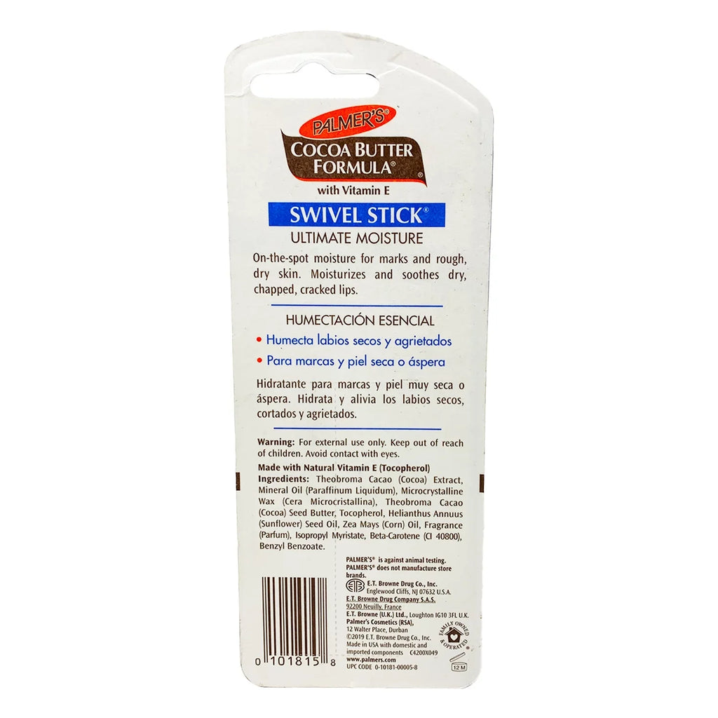 Stick 5 Formula Pk Palmers Each E .5oz Moisturizes Cocoa Butter w/Vitamin Swivel