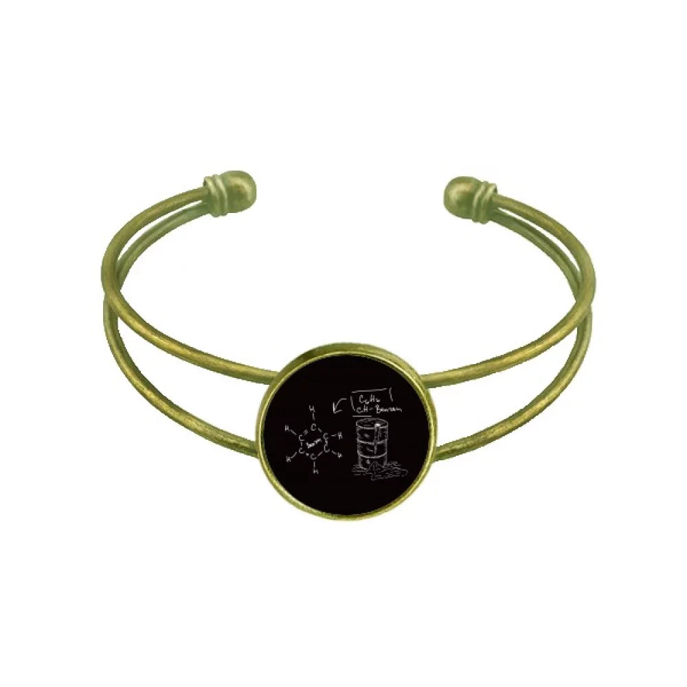 Jewelry Open Bangle Kowledge Checal Chestry Benzene Bracelet Cuff Retro