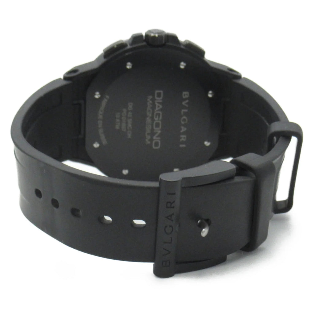 Black DG42SMCCH watch Magnesium (Good) Watch Pre-Owned belt Chrono BVLGARI Mechanical Wrist Rubber Watch Diagono Automatic Wrist DG42SMCCH mag