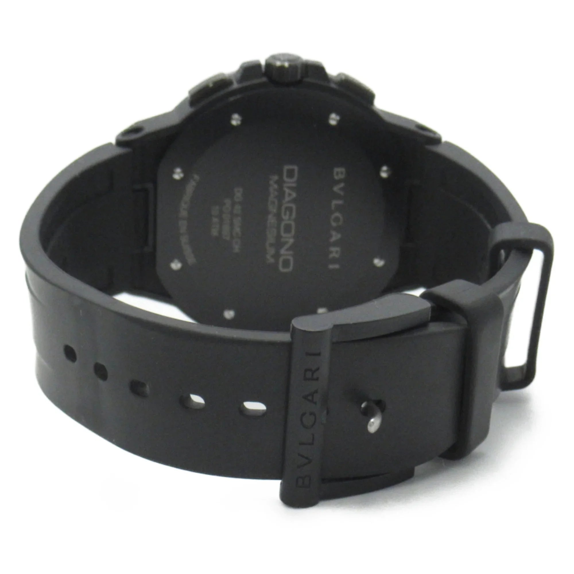 Black DG42SMCCH watch Magnesium (Good) Watch Pre-Owned belt Chrono BVLGARI Mechanical Wrist Rubber Watch Diagono Automatic Wrist DG42SMCCH mag