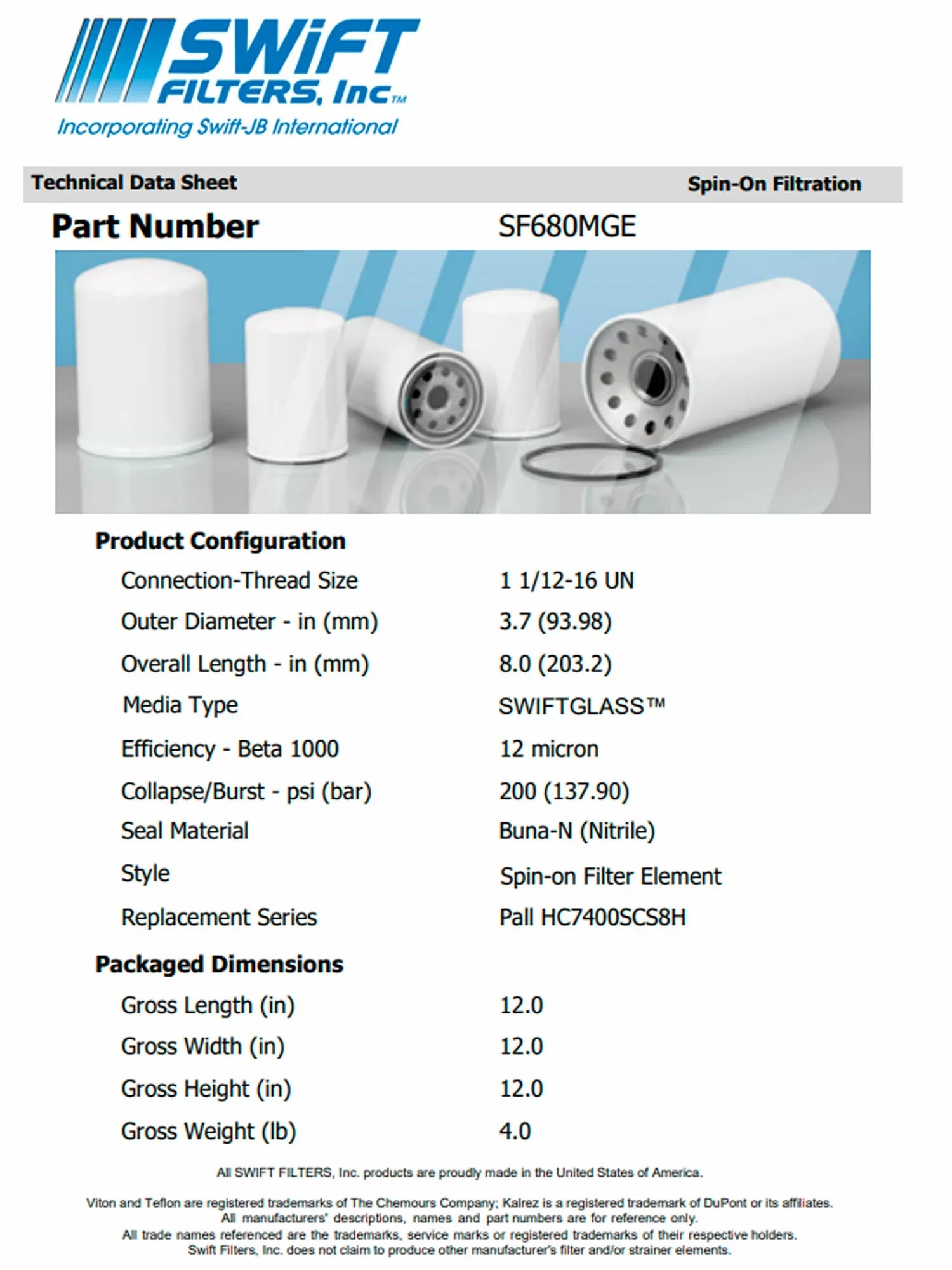 Construction HF6613in-On FLEETGUARD Microglass Element for Interchange Filter 12 Micron Direct