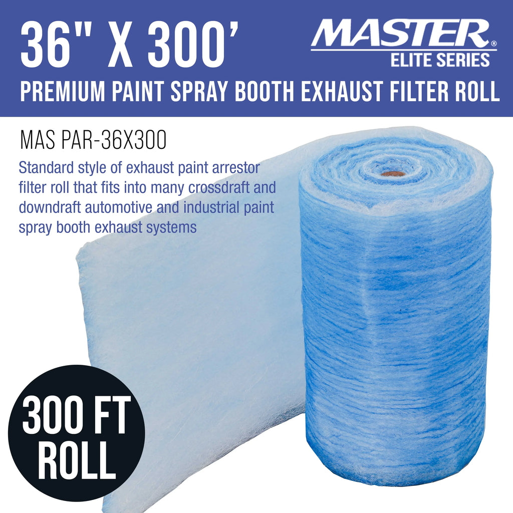 Booths Traps Booth Premium Particles Fiberglass 300' Overspray Arrestor - Paint - x Captures Master Spray Heavy-Duty Gram Elite in Auto Autobody Paint Exhaust Paint Filter Roll, 36" Refinish 18