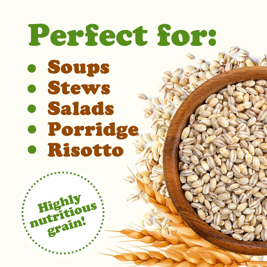 Non-GMO, Food Live Organic Pounds Pearl — by 15 Barley, to — Vegan Raw, Kosher,