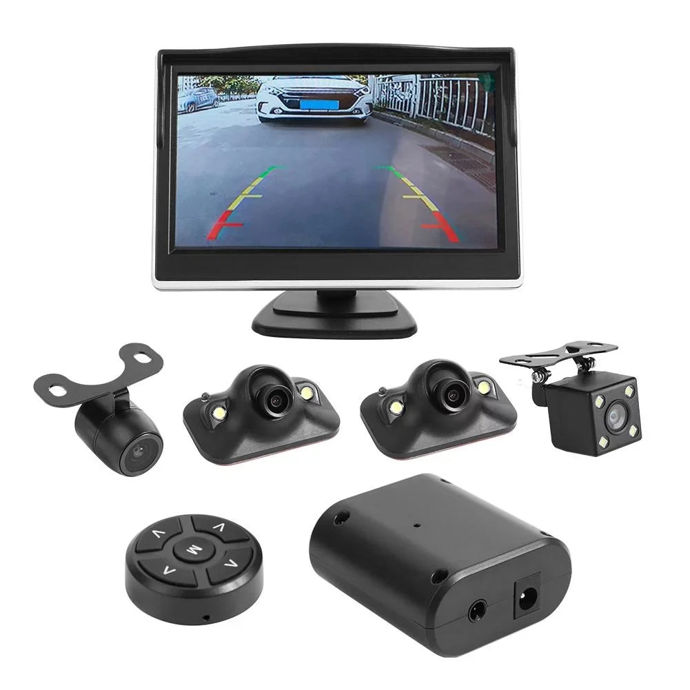 Jocestyle Bird 360 Degree 4 DVR Camera with View Monitor 5in Car System Cam Recording