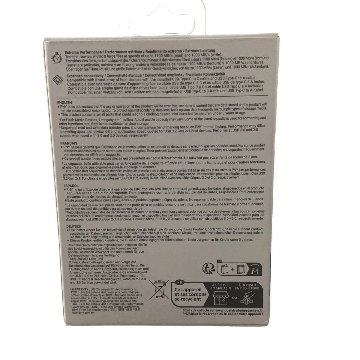 USB 3.2 Elite V2 State 1TB Drive Portable Gen Type-C Pro PNY 2x1 Solid