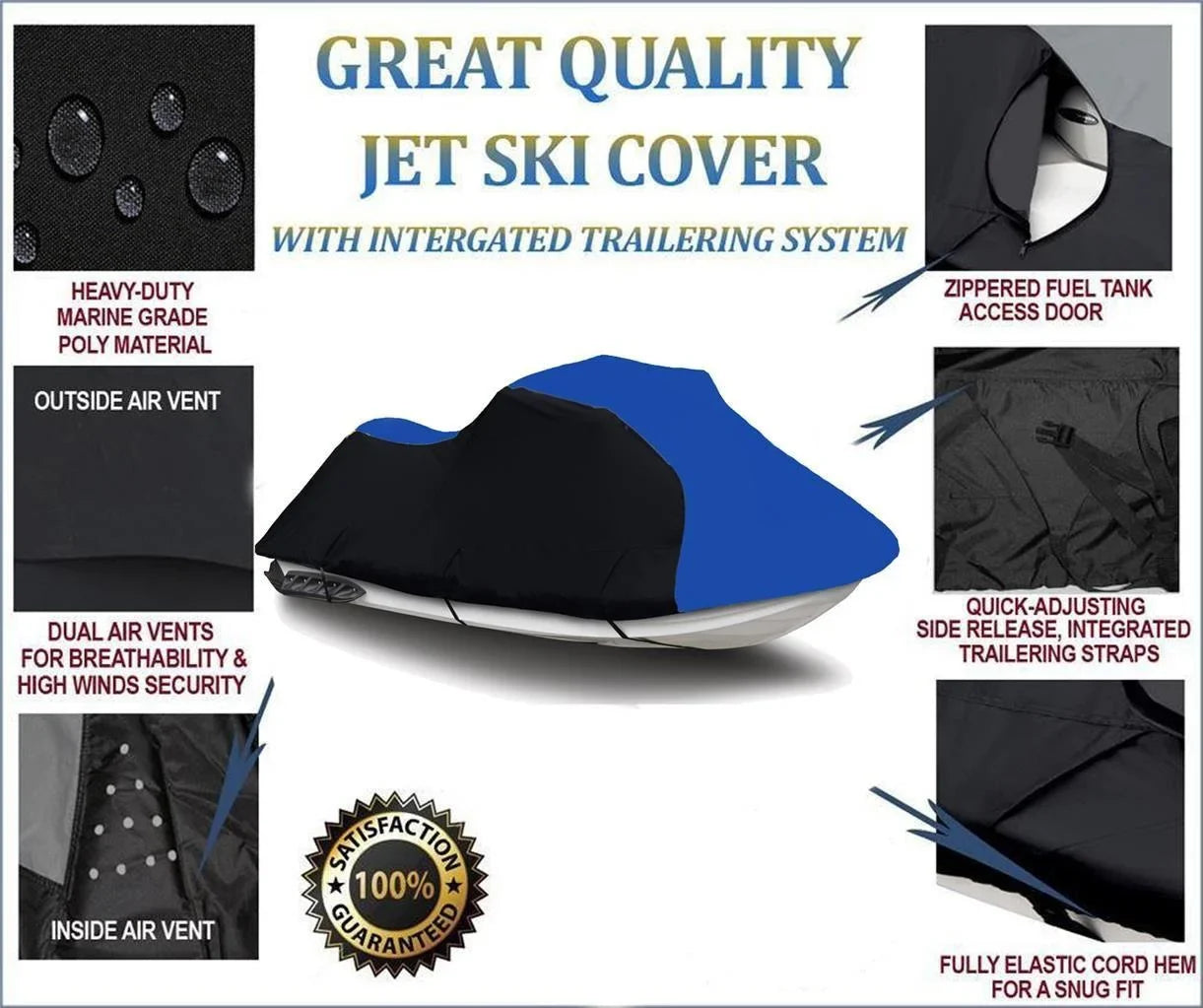 Compatible 900 1999 Cover Ski Cover 1996 1998 1997 Ski 2003 1100 1996 Jet KAWASAKI Cover 2001 / BLACK ZXI HEAVY-DUTY / PWC for 1995 1997 Watercraft Seater 2000 1995 1996 1997 / 2002 Jet 750 BLUE 2