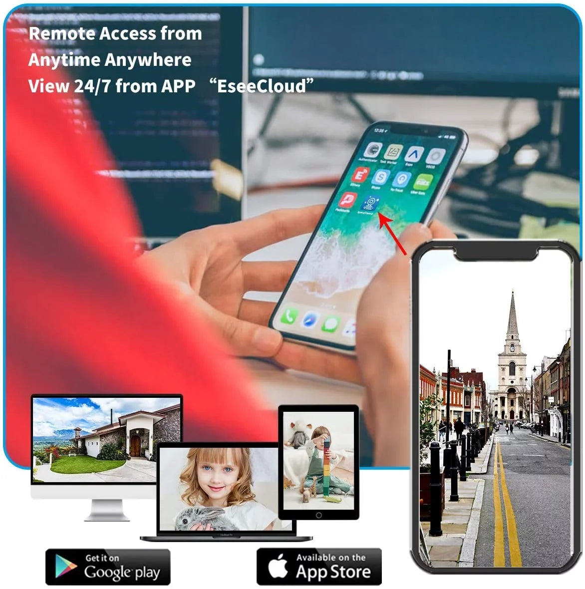 System,Home Camera Waterproof,Remote Expandable·Audio】 All Surveillance HD with Video 10" View One Security WiFi HDD, 【8CH Kits Monitor Wireless Camera Cameras,1TB Screen,4Pcs exterior/Indoor CCTV in