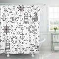 Shower Marine Wheel and in Steering with Thin Curtain Sailboat Anchor inch 66x72 Lifebuoy design Line KSADK
