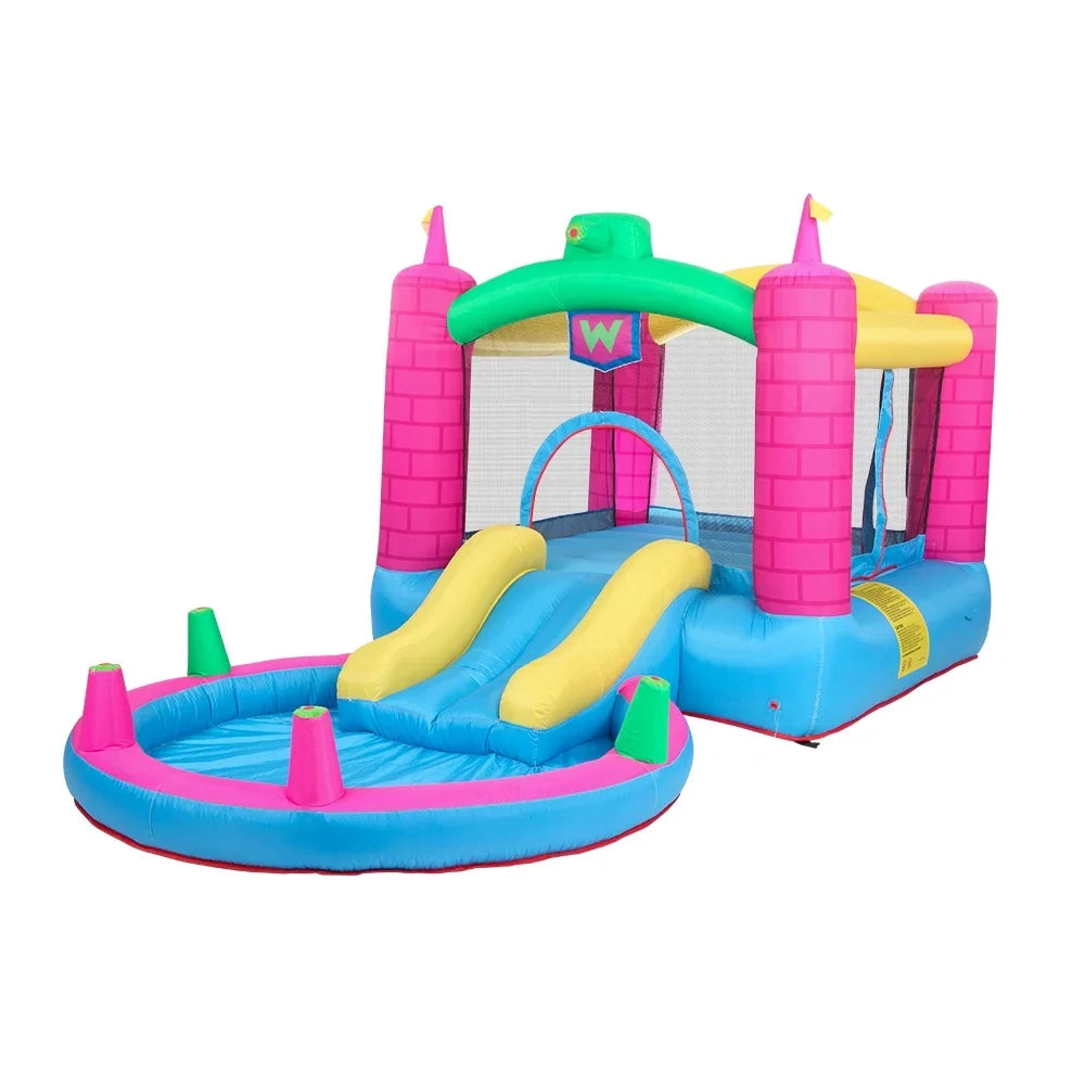 Bounce SalonMore House & Inflatable Slide liquid Splash,Multi-color Tank with Blower,Pool &