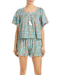 Top Teal Peri Swim Roller Cotton Women's Willow Cover-Up Rabbit Multi) (L,