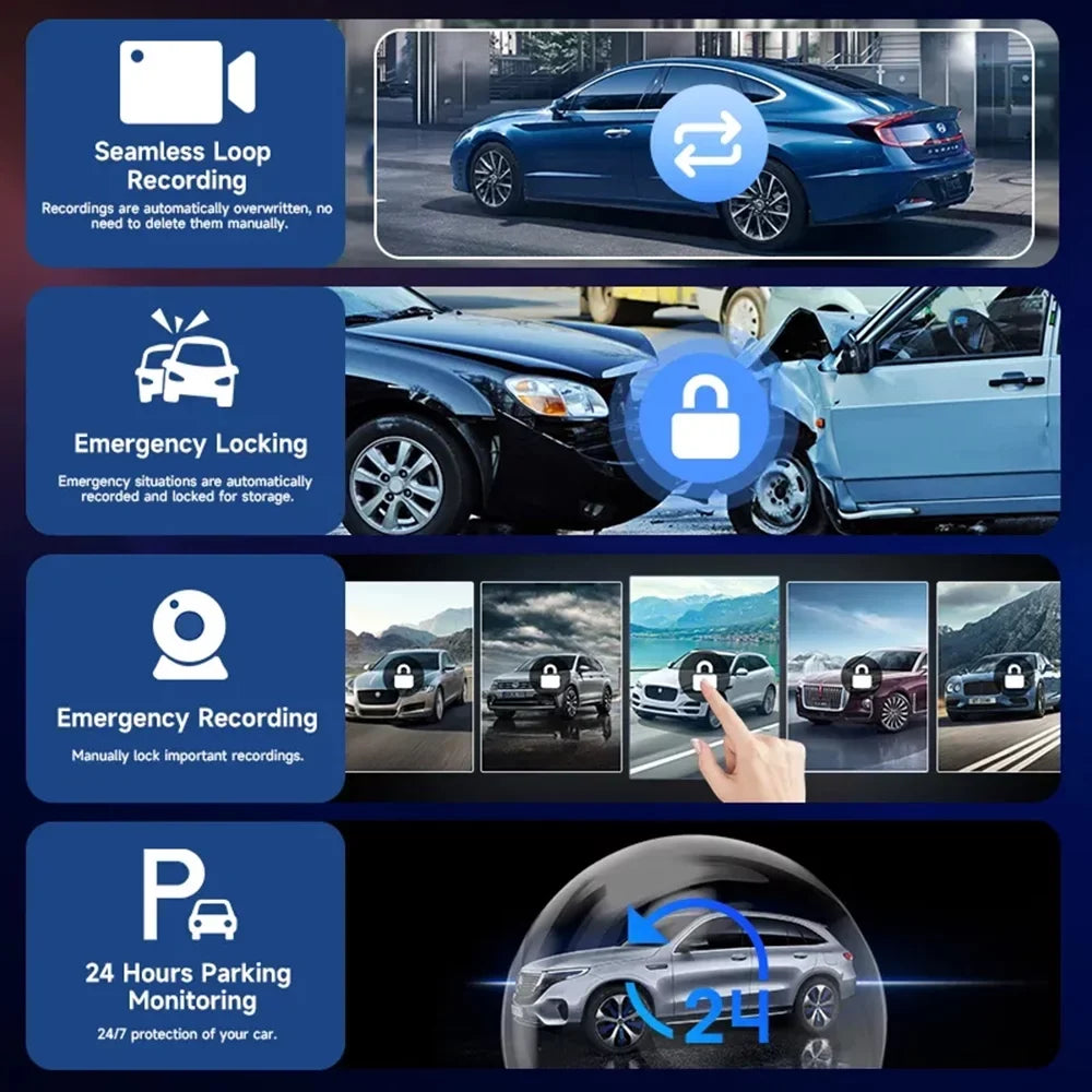 Carplay Car Dashboard Inch Mirror Rearview & Camera 10.26 Android Auto DVR camera Navigation DVRS,Front Masslatie Monitor Cam GPS Dash Video