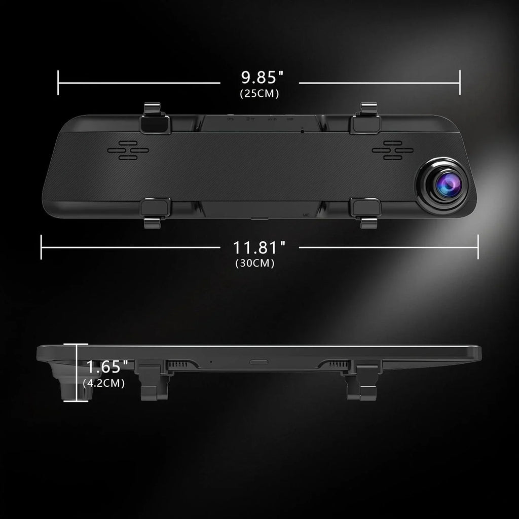 Assistante Front Parking 4K Rear JOMISE Dash View GPS Cam Ultra Mirror Card Camera Night Vision HD and K17 Rear 2160P 12" 64GB