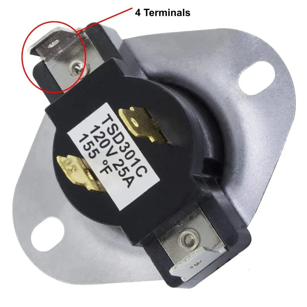 Approx. Replacement Maytag EAP11741405 Kenmore compatible Whirlpool and for with Heavy Length CKD2502 PRO 2" Cycling AP6008270 DUTY PS11741405 Dryer Thermostat SOLUTIONS GLOB PD00002313
