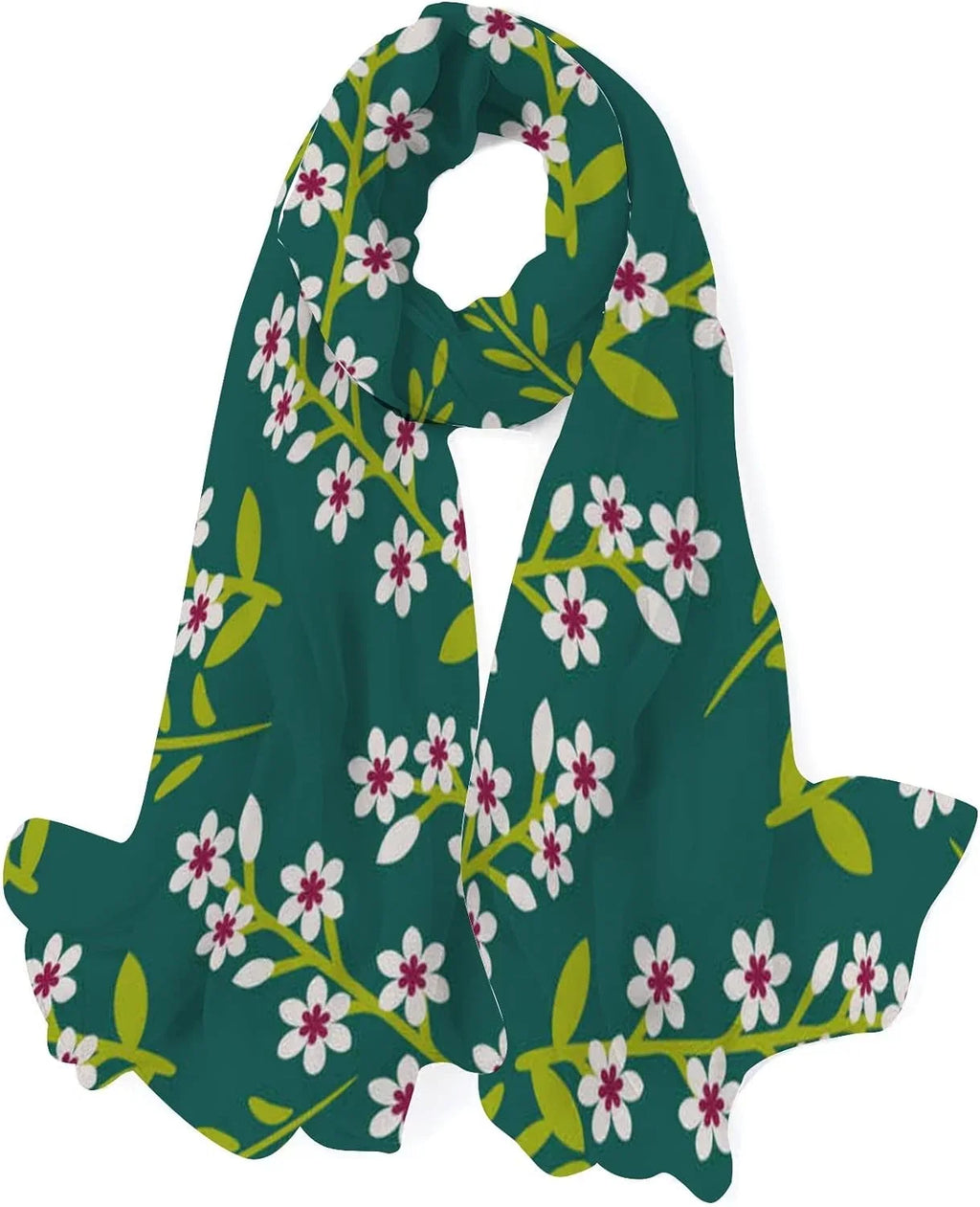 Neck Decoration Shawl Scarf Flowers Women Wrap Scarves Long Hyjoy Silk for Lightweight Girls Beautiful