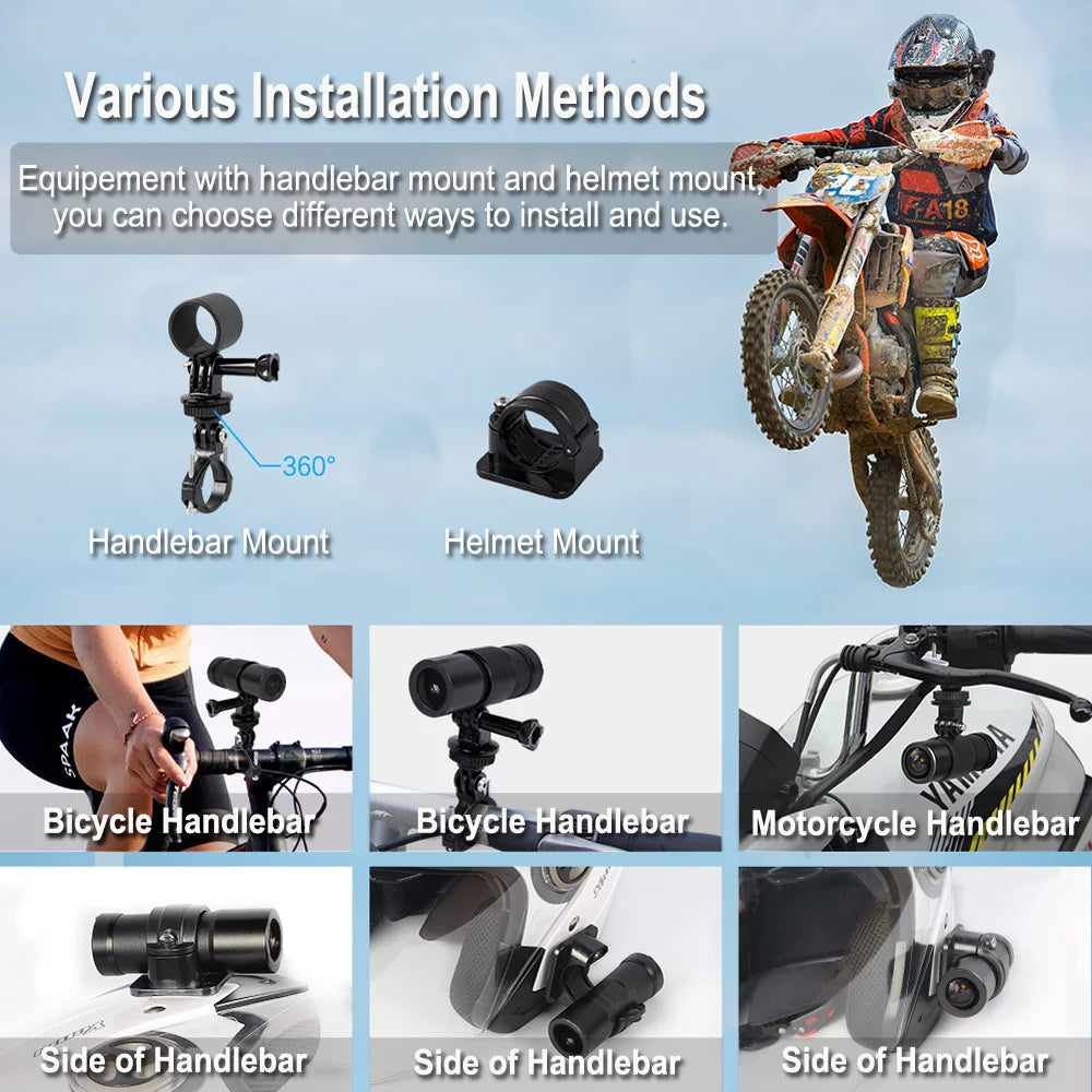 Night HD Wide G-Sensor Camera Angle WiFi Camera Bicycle Action Control, Lens Portable Remote 1080P Vision with Helmet DVR, Waterproof Recording, VSYSTO 150° Loop Camera