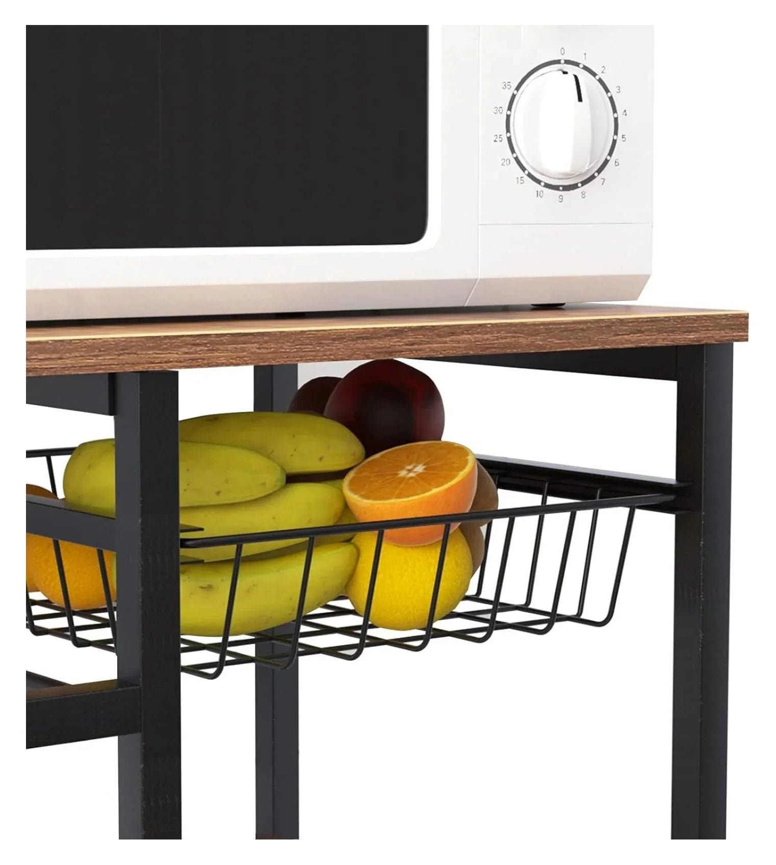 3 Cart Dark for Rack Wheels Carts Brown Tier Kitchen Bakers Station, Serving on Storage oddfain Utility Coffee Cart Bar exterior Microwave with Rolling Kitchen