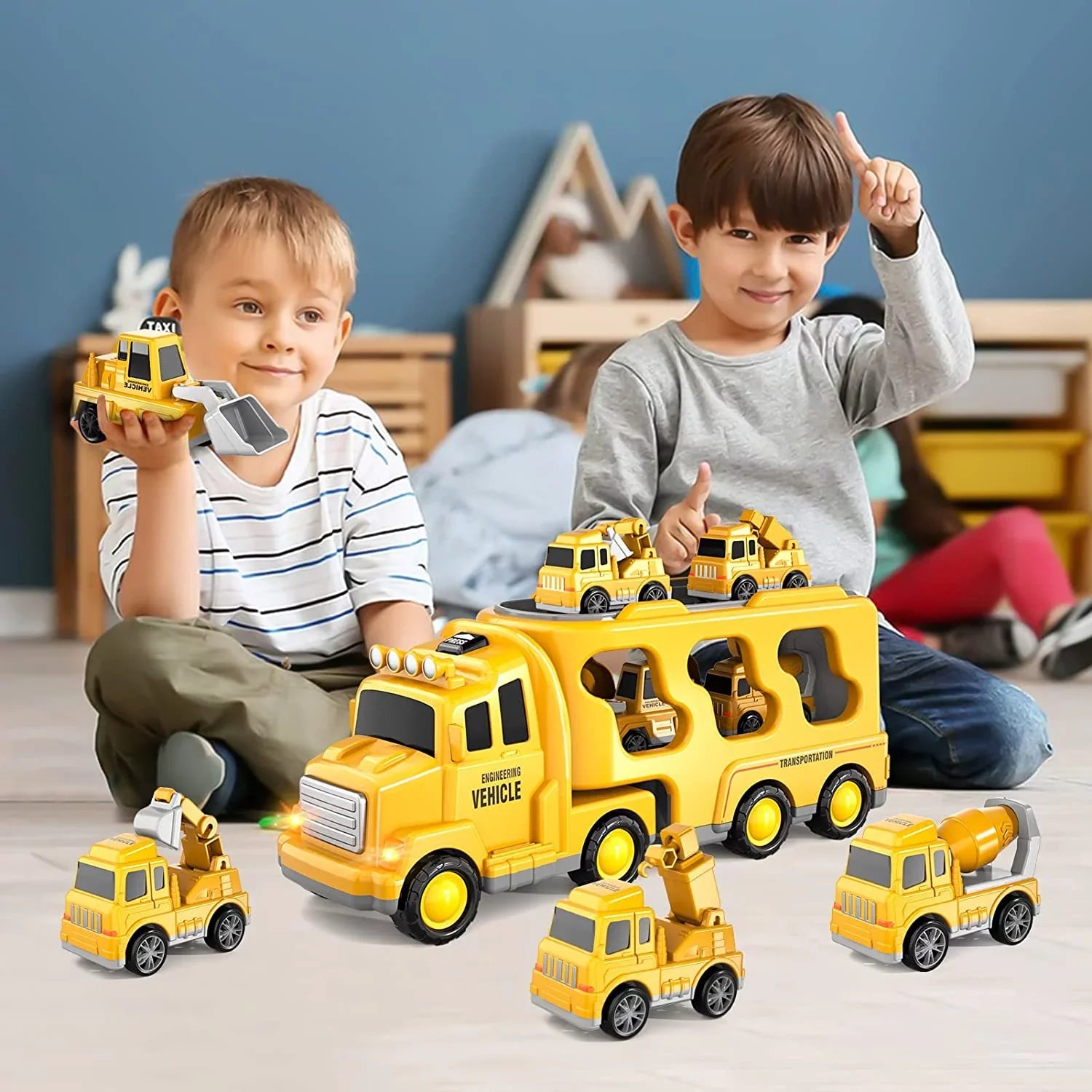 Girls Age for Birthday Toddler Old 5-in-1 Car Boys Toy Truck for Toddlers 1-3 PayUSD Friction Construction 5 Christmas Gifts for Power Truck Carrier 4 3-5 Toys 3-9 Year Toys for Vehicle 3 Kids 6